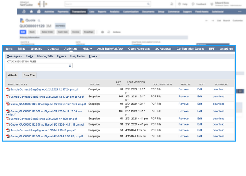 SnapSign for NetSuite File Upload