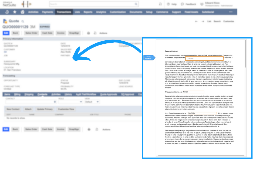 SnapSign for NetSuite Update Data